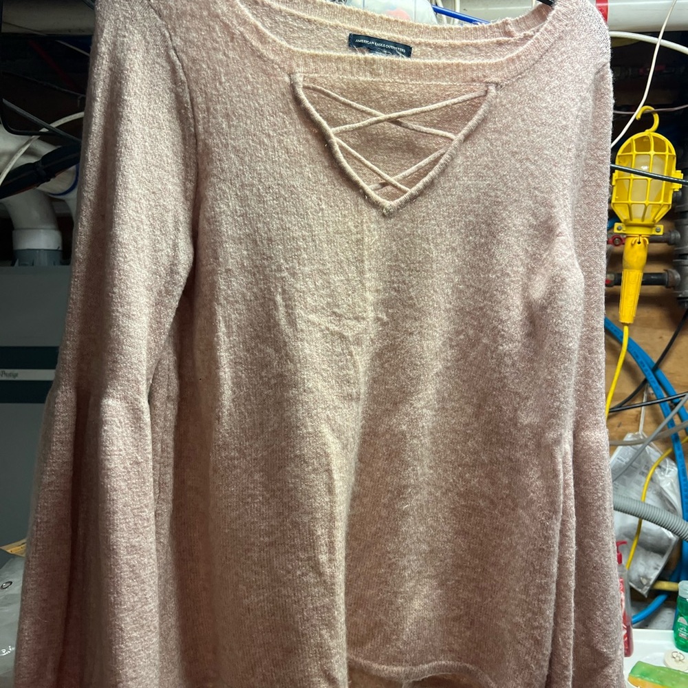 Woman's soft light pink sweater